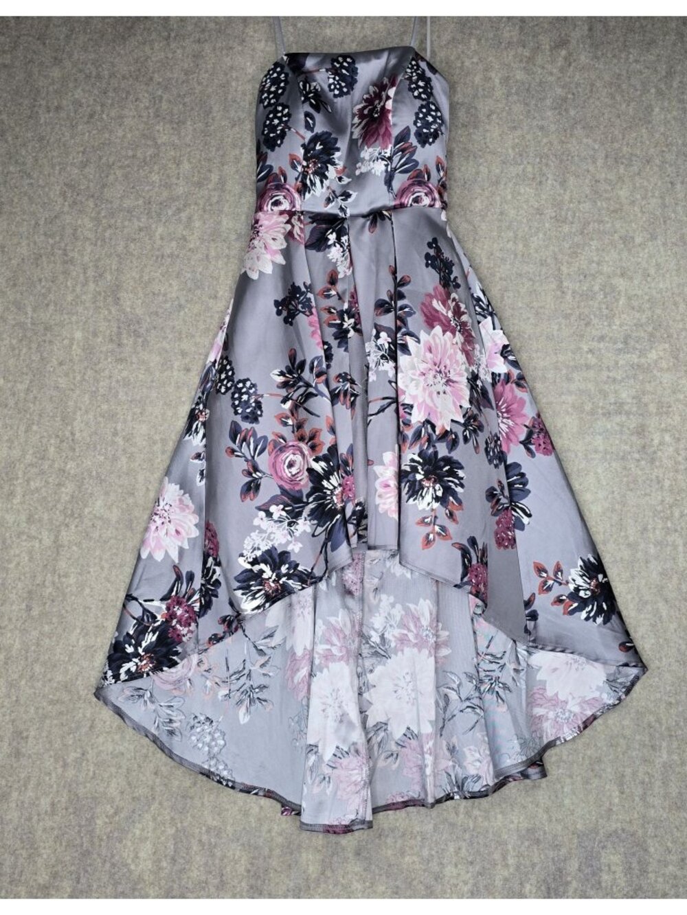 Floral High-Low Spaghetti Strap Dress SIZE 3/4